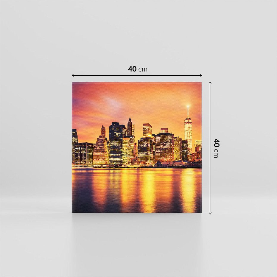 Obraz na płótnie 40x40 - Zachód słońca w Nowym Jorku - Nowy Jork, zachód