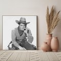 Obraz w ramie 80x80 - Dziki Zachód - retro zdjęcie, czarno białe - rama drewno