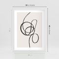 Plakat w ramie 30x40 - Migotliwa Kreatywność - abstrakcyjne szkicowane linie, minimalizm - rama biała