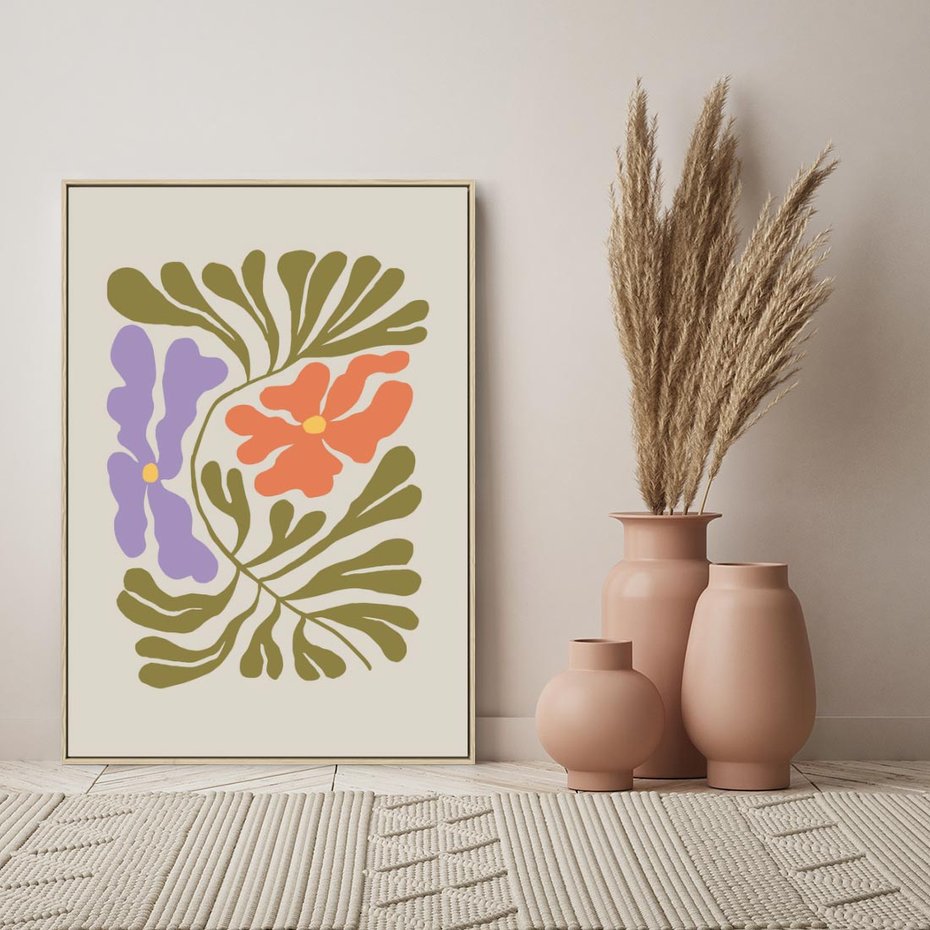 Obraz w ramie 80x120 - Bezgraniczne Impresje - kwiaty, abstrakcja - rama drewno