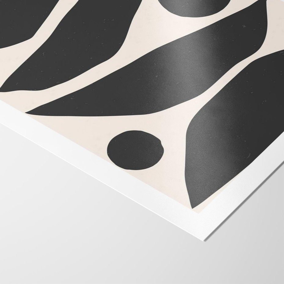 Plakat bez ramy 21x30 - Modernistyczna Abstrakcja w Czerni i Bieli - abstrakcja, czarno biała grafika