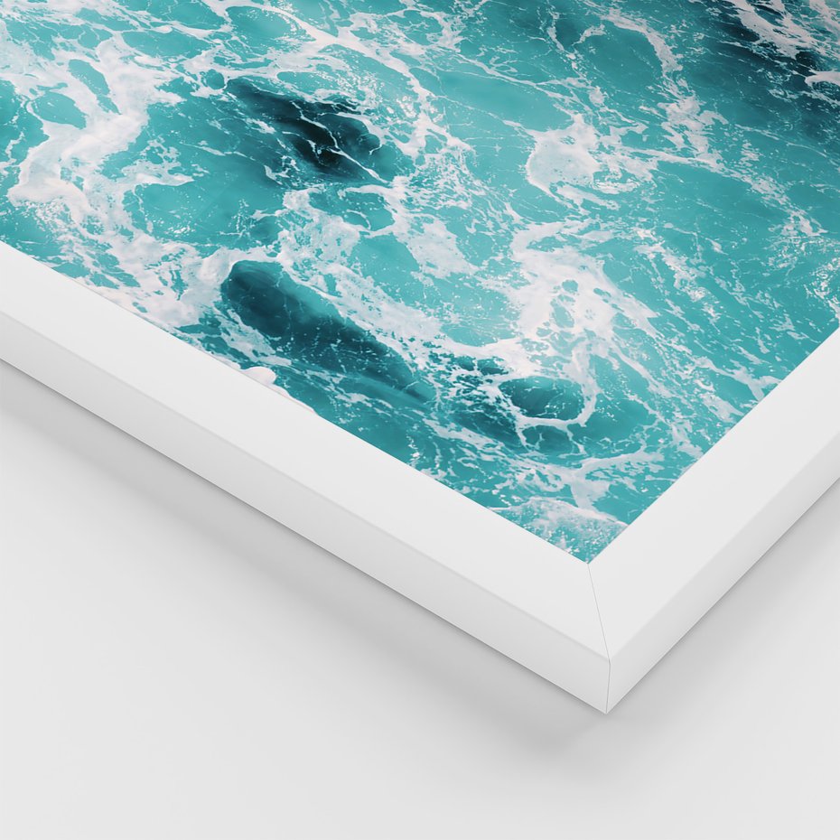 Zestaw obrazy w ramie 50x70 galeria - Morze, fale, ocean, spokój - rama biała