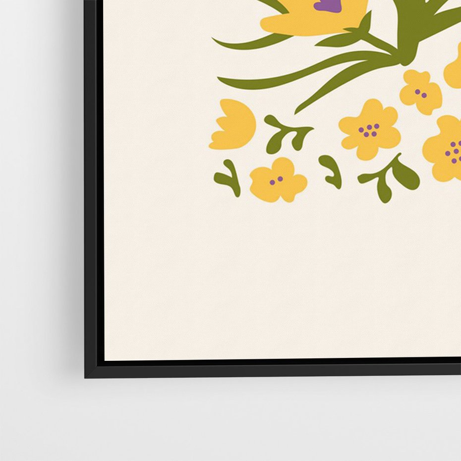 Obraz w ramie 50x70 - Kwiatowe Przenikanie - kwiaty, sztuka nowoczesna - rama czarna