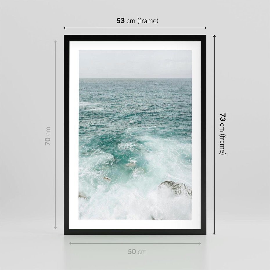 Plakat w ramie 50x70 - Wzburzony Żywioł - morze, ocean - rama czarna