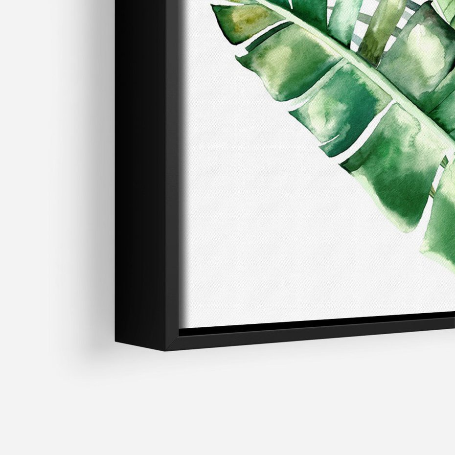 Obraz w ramie 70x100 - Piękno Złotej Rośliny - złote, liście - rama czarna