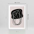 Plakat w ramie 50x70 - Abstrakcyjne Harmonie - abstrakcyjne szkicowane linie, minimalizm - rama biała