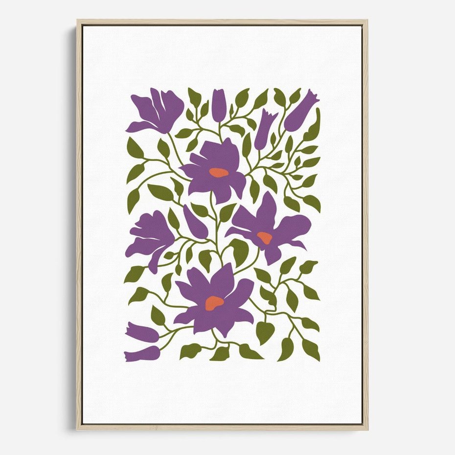 Obraz w ramie 50x70 - Rozmyte Granice - kwiaty, kompozycja - rama drewno