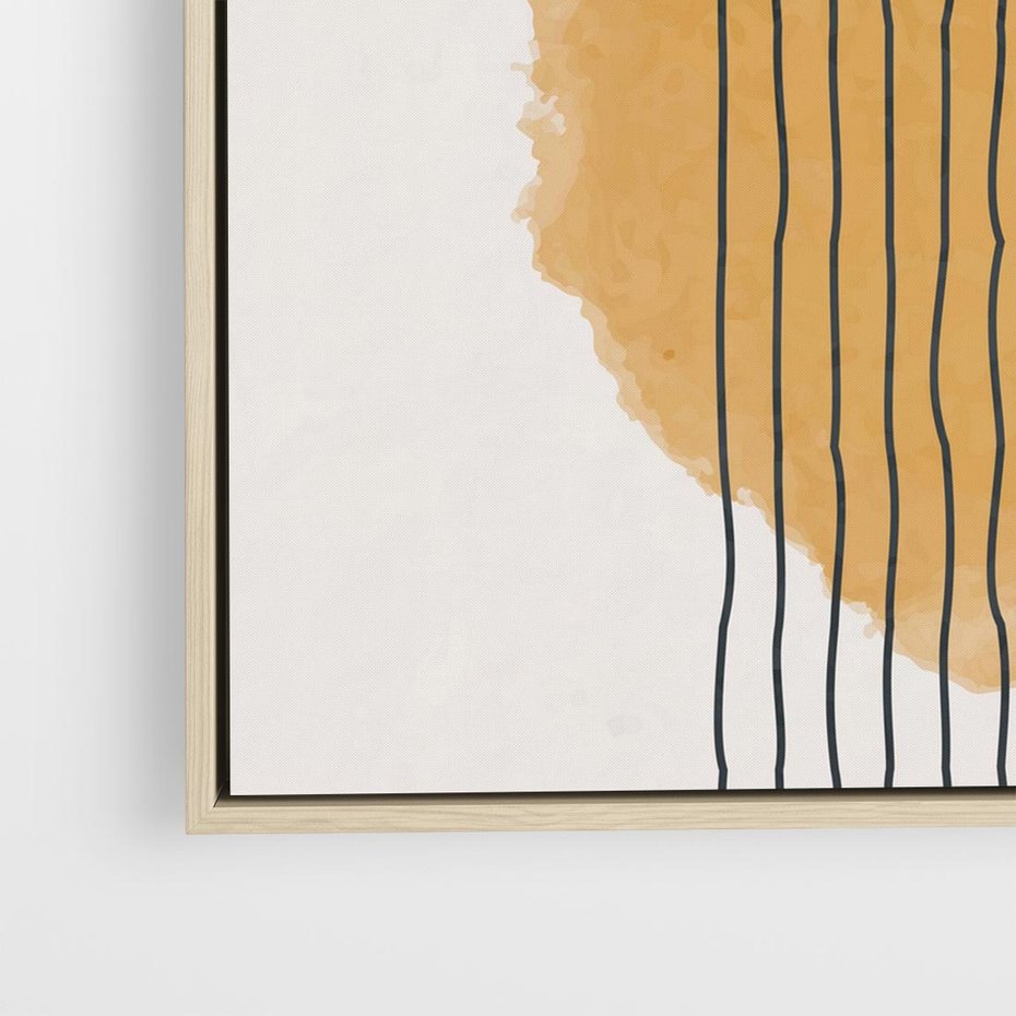 Obraz w ramie 80x80 - Taniec Emocji - abstrakcyjne akwarelowe plamy, nieregularne kreski - rama drewno