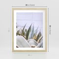 Plakat w ramie 40x50 - Sukulentowe liście - liście, sukulenty - rama drewno