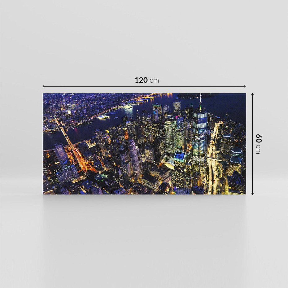 Obraz na płótnie 120x60 - Nocne miasto w USA: Niezwykłe światła - miasto, noc