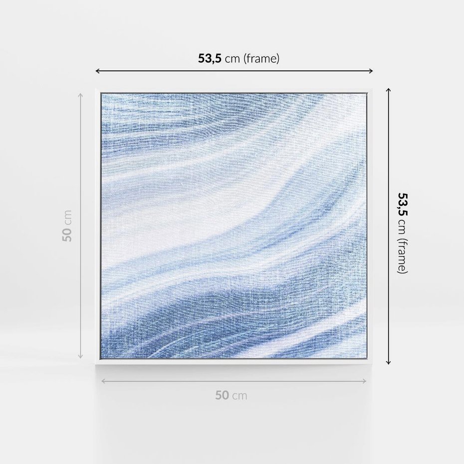 Obraz w ramie 50x50 - Abstrakcyjna akwarela - abstrakcja, akwarela - rama biała