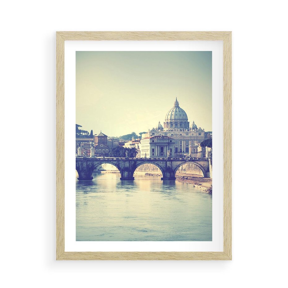 Plakat w ramie 50x70 - Urok włoskiego miasta - Włochy, miasto - rama drewno