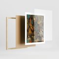 Plakat w ramie 40x50 - Przenikające Wizje - abstrakcyjny obraz, sztuka abstrakcji - rama drewno