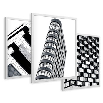 Zestaw obrazy w ramie 40x50 galeria - Architektura, tryptyk - rama biała