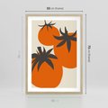 Plakat w ramie 50x70 - Jadalne Kształty - nowoczesny plakat do kuchni, pomidory - rama drewno