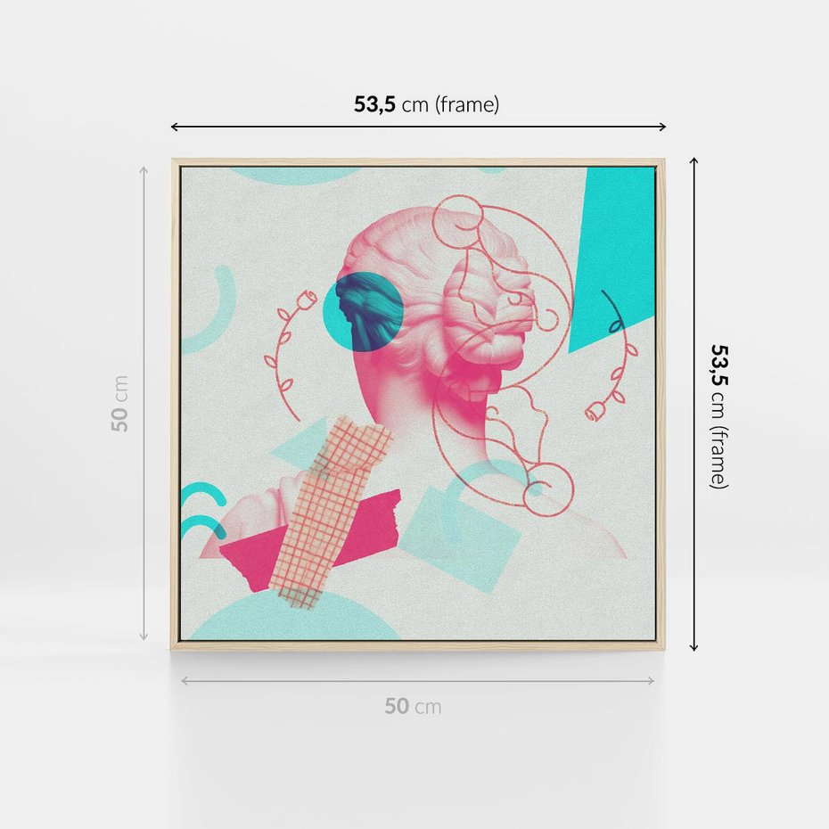 Obraz w ramie 50x50 - Sztuka w Różach - nowoczesna sztuka, kolaż ze zdjęć - rama drewno