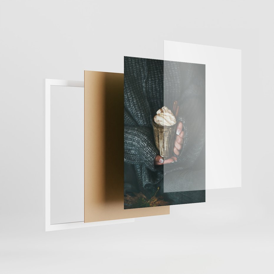 Zestaw obrazy w ramie 40x50 galeria - Optymistyczny, napis, cytat, kawa - rama biała