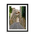 Plakat w ramie 50x70 - Urokliwa perspektywa uliczki - uliczka, perspektywa - rama czarna