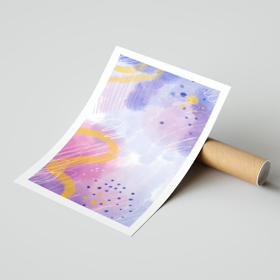 Plakat bez ramy 40x50 - Migotliwe Wnętrza Kształtów - abstrakcyjny plakat, pastelowe kolory
