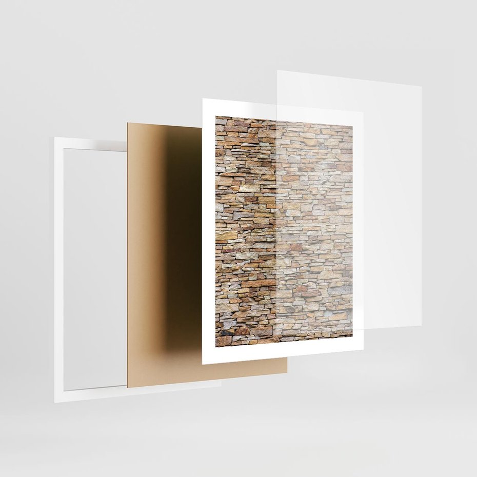 Plakat w ramie 40x50 - Mur z cegieł - surowa elegancja - mur, cegły - rama biała