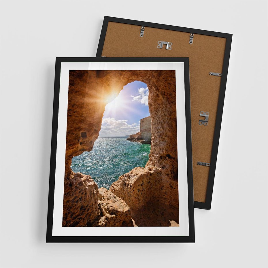Plakat w ramie 50x70 - Potęga Natury - morze, klify - rama czarna