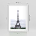 Plakat w ramie 50x70 - Eiffla w mglistym świetle - Eiffla, Paryż - rama biała