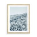 Plakat w ramie 50x70 - Cicha Zima - las, zima - rama drewno