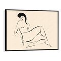 Obraz w ramie 100x70 - Piękno w Minimalizmie - abstrakcyjny rysunek, minimalistyczna kreska - rama czarna