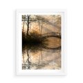 Plakat w ramie 50x70 - Romantyczny Mostek - mostek, romantyczny - rama biała