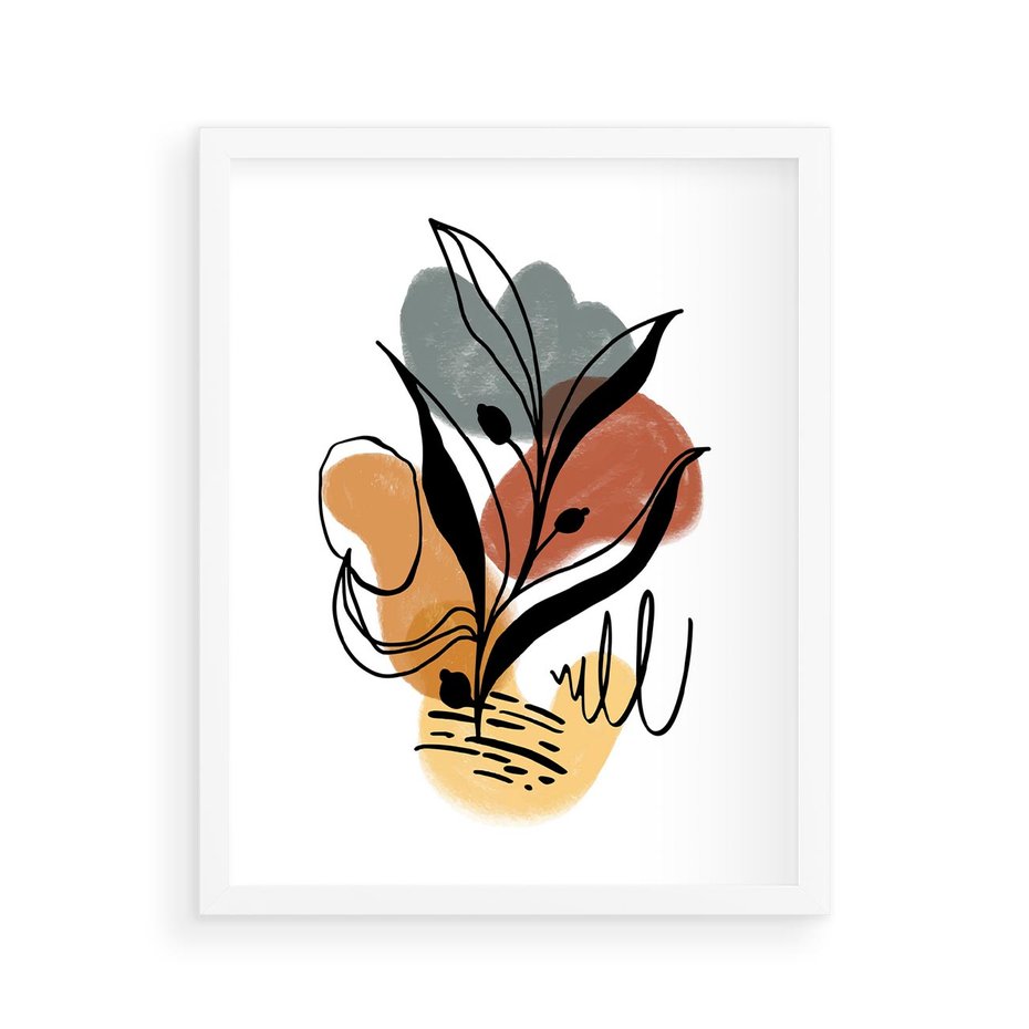 Plakat w ramie 40x50 - Rozkwitające Abstrakcje - abstrakcja, sztuka nowoczesna - rama biała