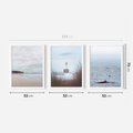 Zestaw obrazy w ramie 50x70 galeria - Latarnia, mglisty, pejzaż, morze - rama biała