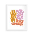 Plakat w ramie 40x50 - Rozbijające Refleksje - abstrakcyjne kolorowe kwiaty, minimlizm - rama biała