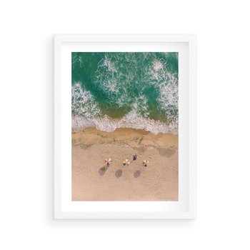 Plakat w ramie 40x50 - Letnie Wakacje na Horyzoncie - plaża, morze - rama biała