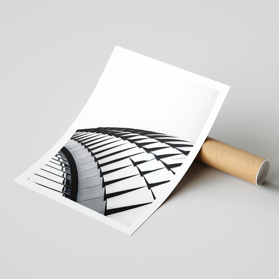 Plakat bez ramy 21x30 - Dynamiczne Kształty - architektura, obłe kształty