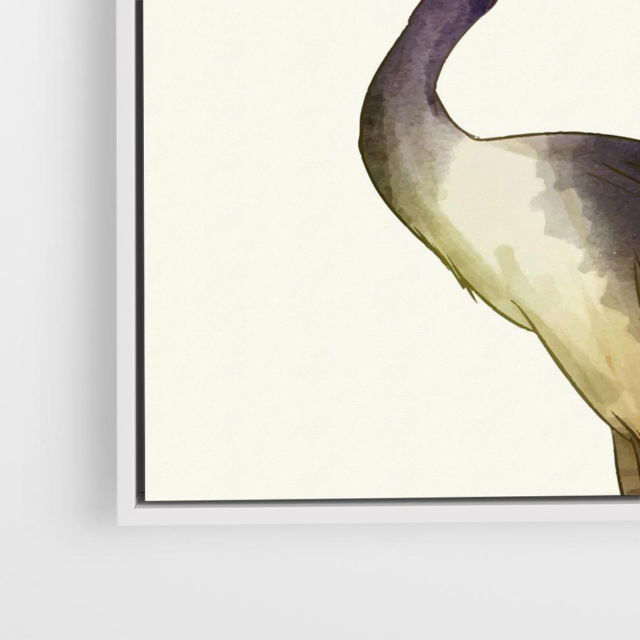 Obraz w ramie 80x80 - Kwiatowa Ekspresja - japońska sztuka, ptak - rama biała