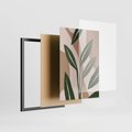 Zestaw obrazy w ramie 30x40 galeria - Liście, graficzne, boho - rama czarna