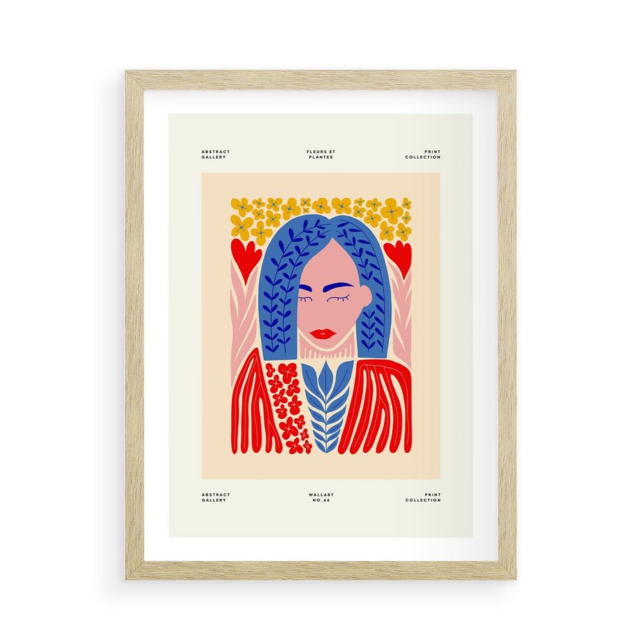 Plakat w ramie 50x70 - Impulsy Czasu - kobieca sztuka, abstrakcja - rama drewno