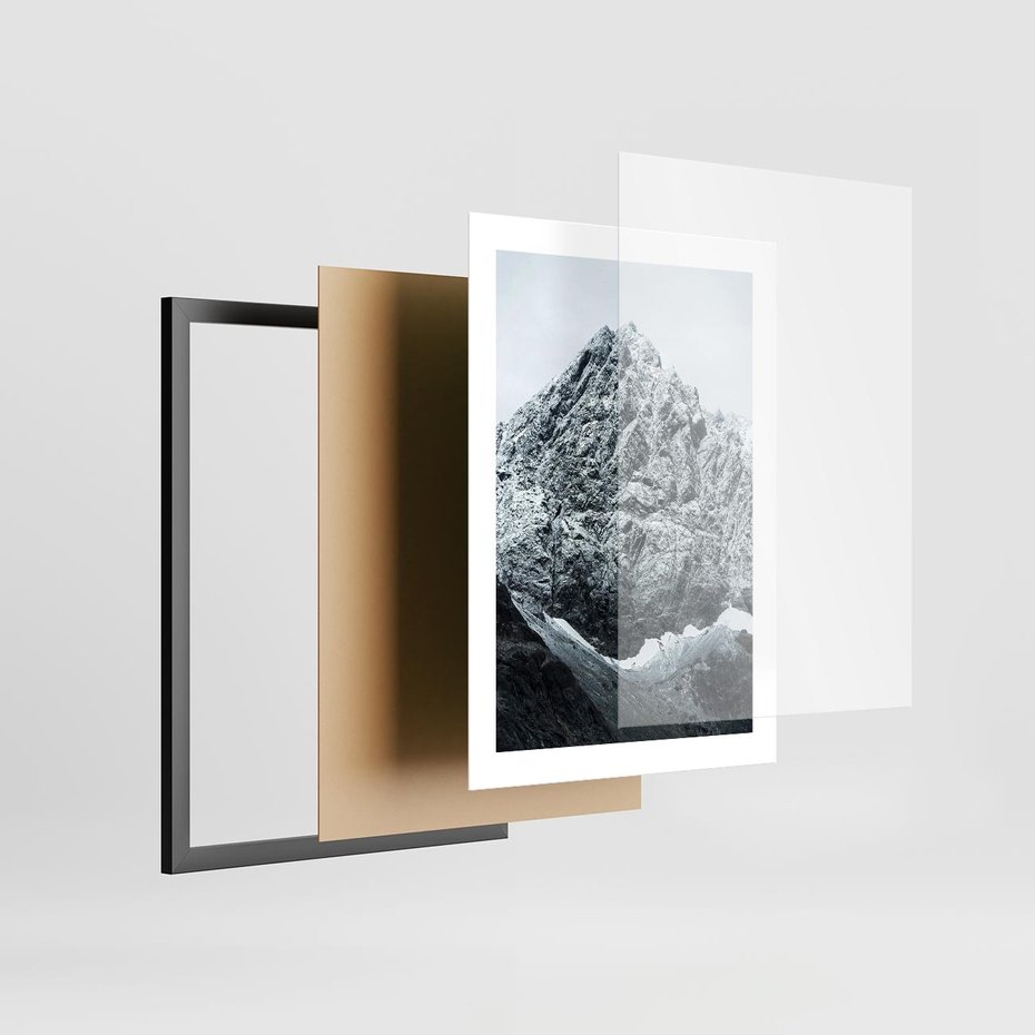 Plakat w ramie 30x40 - Surowość Gór - śnieg, zima w górach - rama czarna