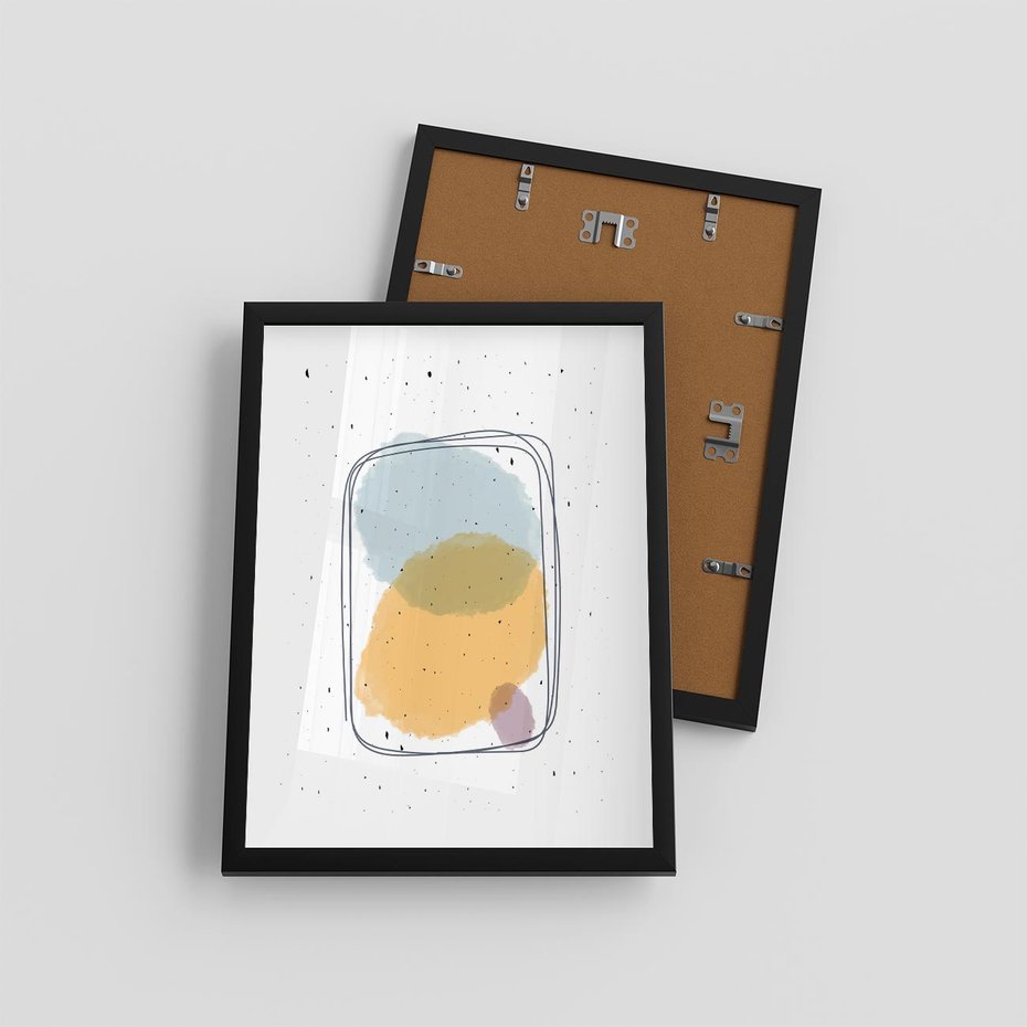 Plakat w ramie 30x40 - Wibracje Linii - abstrakcyjna kompozycja, jak ręcznie malowana - rama czarna