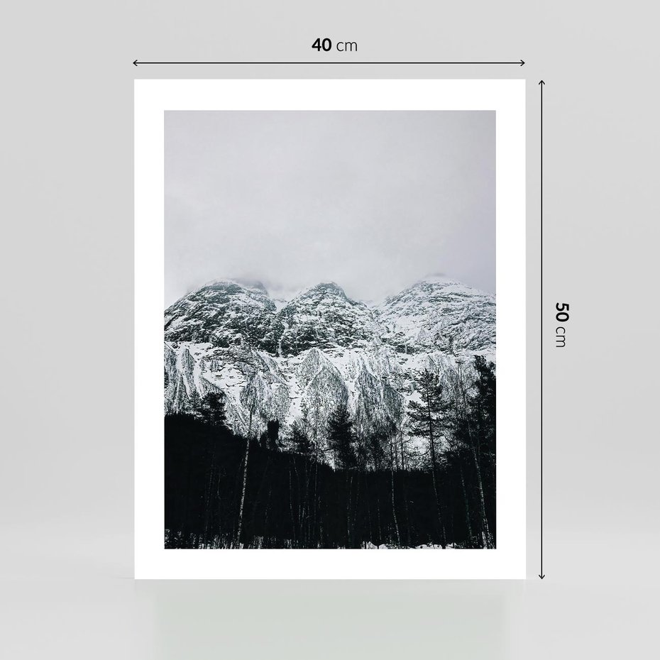 Plakat bez ramy 40x50 - Zimowe Uroki Gór - góry ośnieżone, krajobraz górski