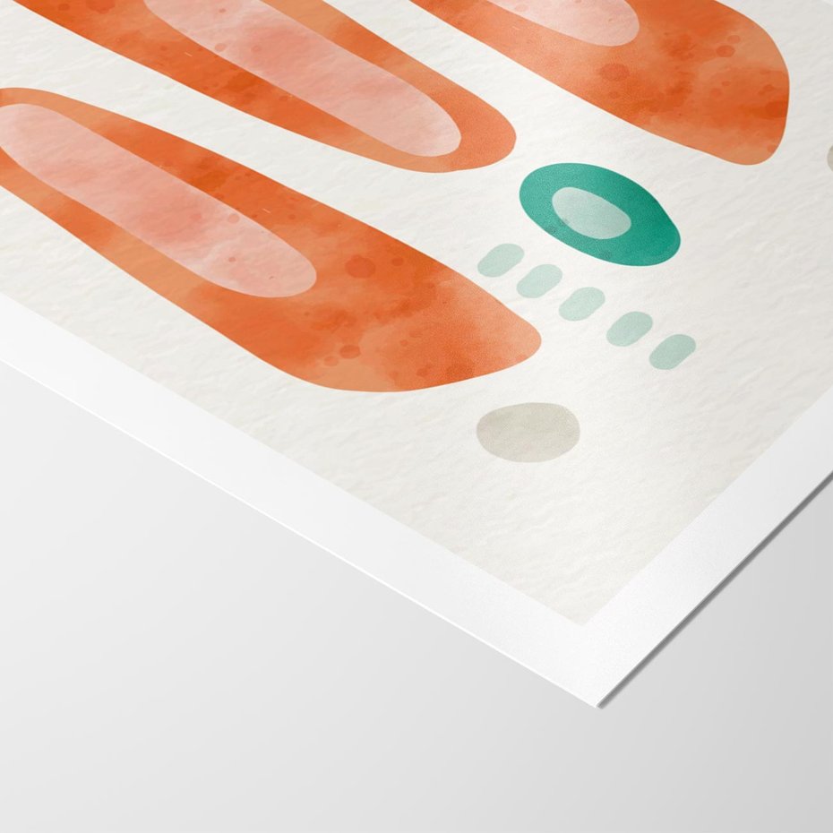 Plakat bez ramy 50x70 - Księga Barw - abstrakcyjne formy, dominujący kolor pomarańczowy