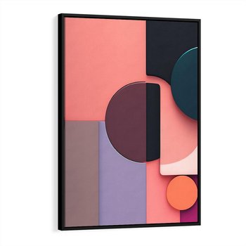 Obraz w ramie 50x70 - Przenikanie przestrzeni czasu - abstrakcja, geometria - rama czarna