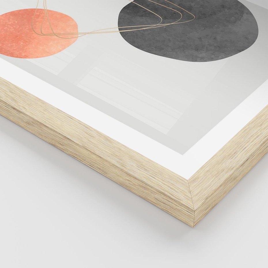 Plakat w ramie 40x50 - Złoty Blask Abstrakcji - abstrakcja, nowoczesny plakat - rama drewno