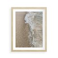 Plakat w ramie 40x50 - Fale Morza na Piasku - plaża, morze - rama drewno