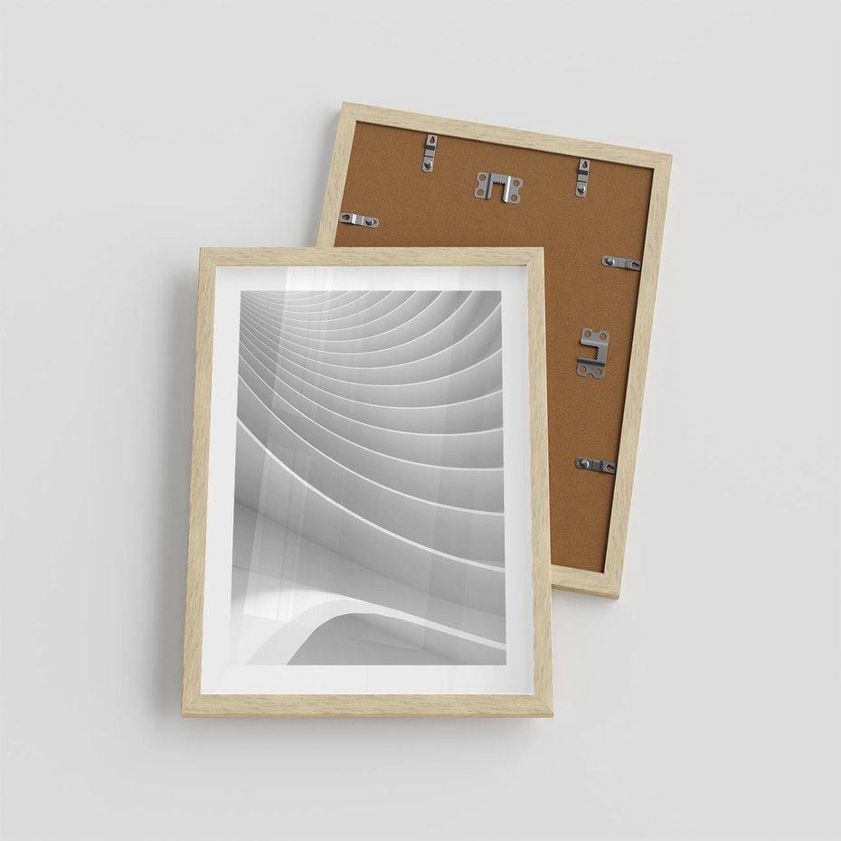 Plakat w ramie 30x40 - Geometryczna Harmonia - geometryczne, kształty - rama drewno