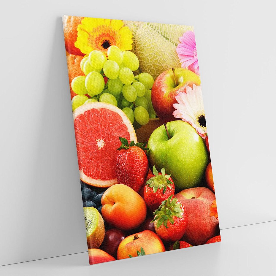 Obraz na płótnie 70x100 - Smakowite owocowe zbiory - owoce, winogrona