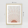 Plakat w ramie 30x40 - Słońce w Stylu Boho - słońce, grafika boho - rama drewno