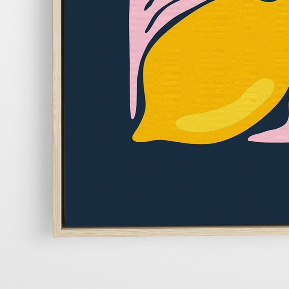 Obraz w ramie 80x120 - Kreatywne Rytmy - granatowe tło, nowoczesna kompozycja - rama drewno