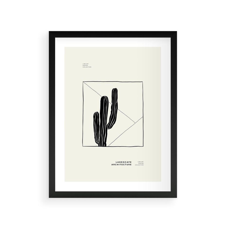 Plakat w ramie 30x40 - Zaklęta roślinna ekspresja - nowoczesna sztuka, minimalistyczny styl - rama czarna