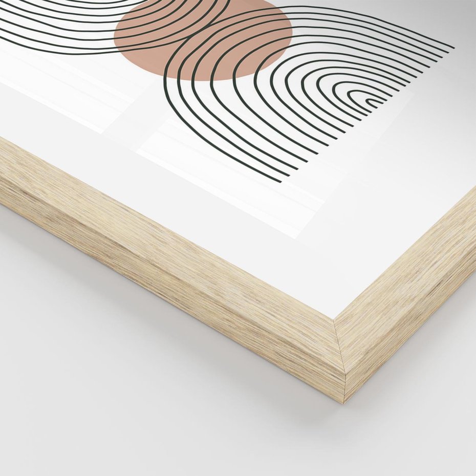 Plakat w ramie 40x50 - Przenikające Widzenia - półkola, koło - rama drewno